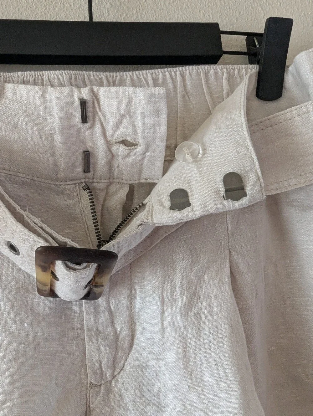 100% Linen Belted Shorts - Picture 4 of 7